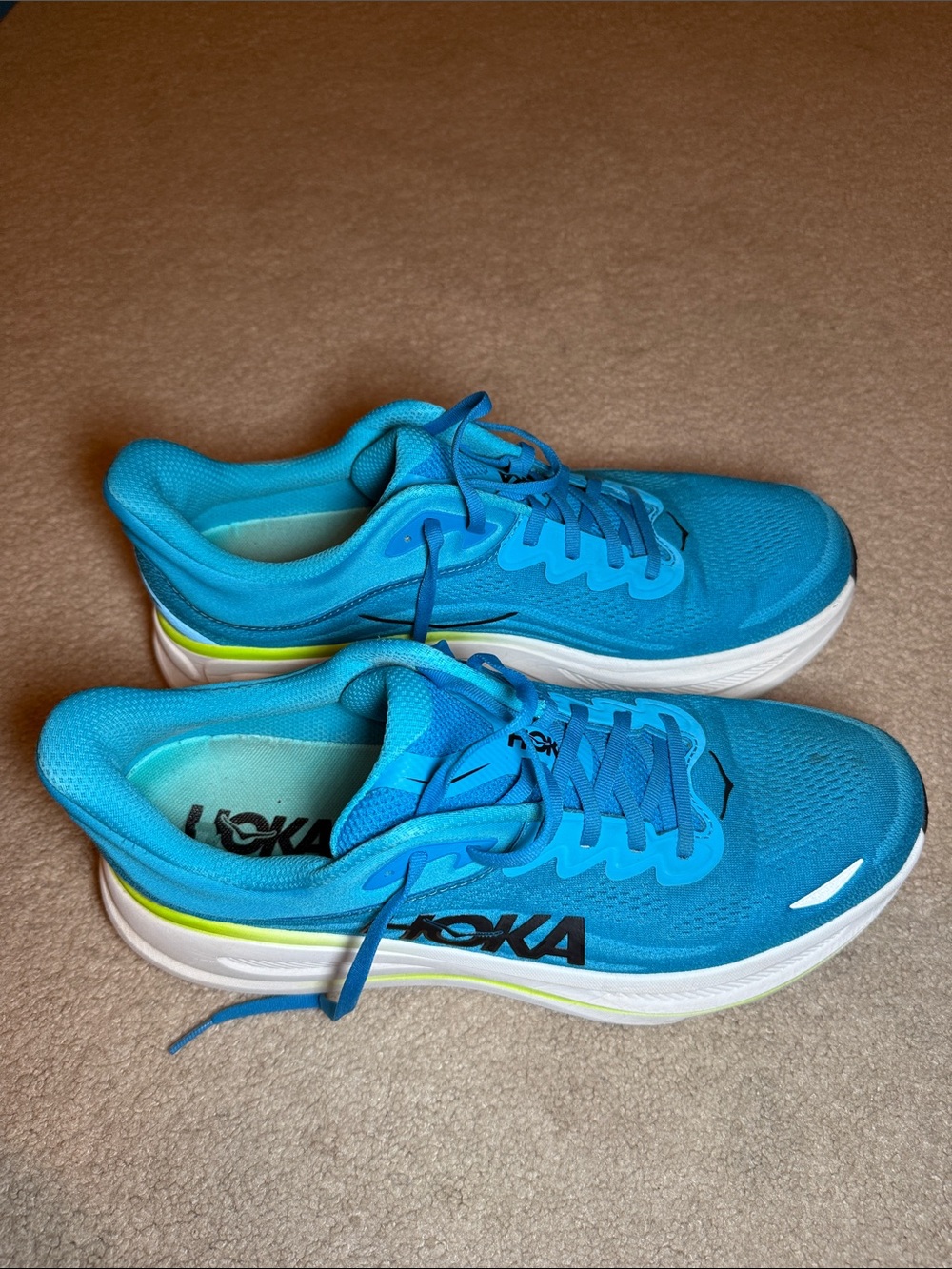 Men’s Hoka Blue Bondi 9 Running Sneakers - Lightweight Comfort - Picture 2 of 10